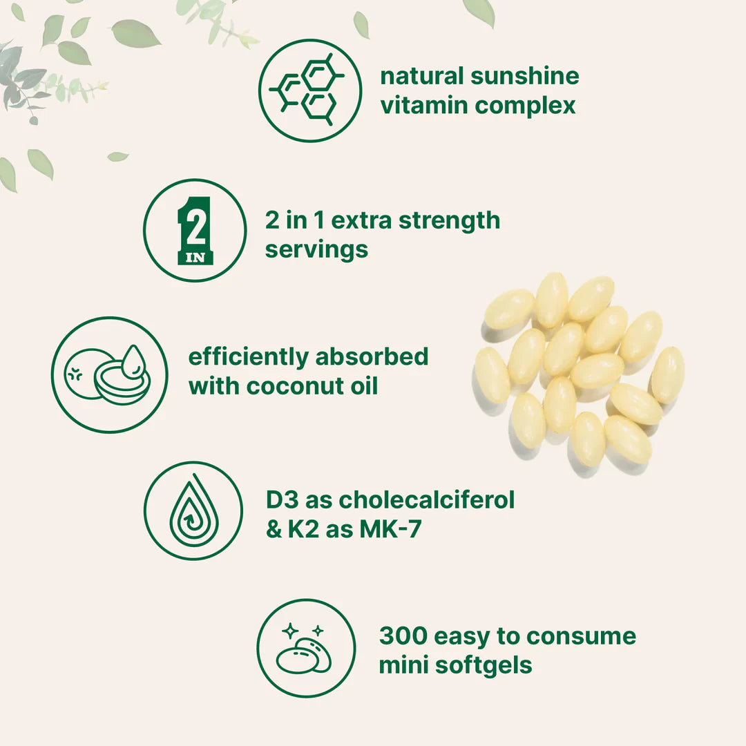 Vitamin D3 + K2 Coconut Oil Softgels